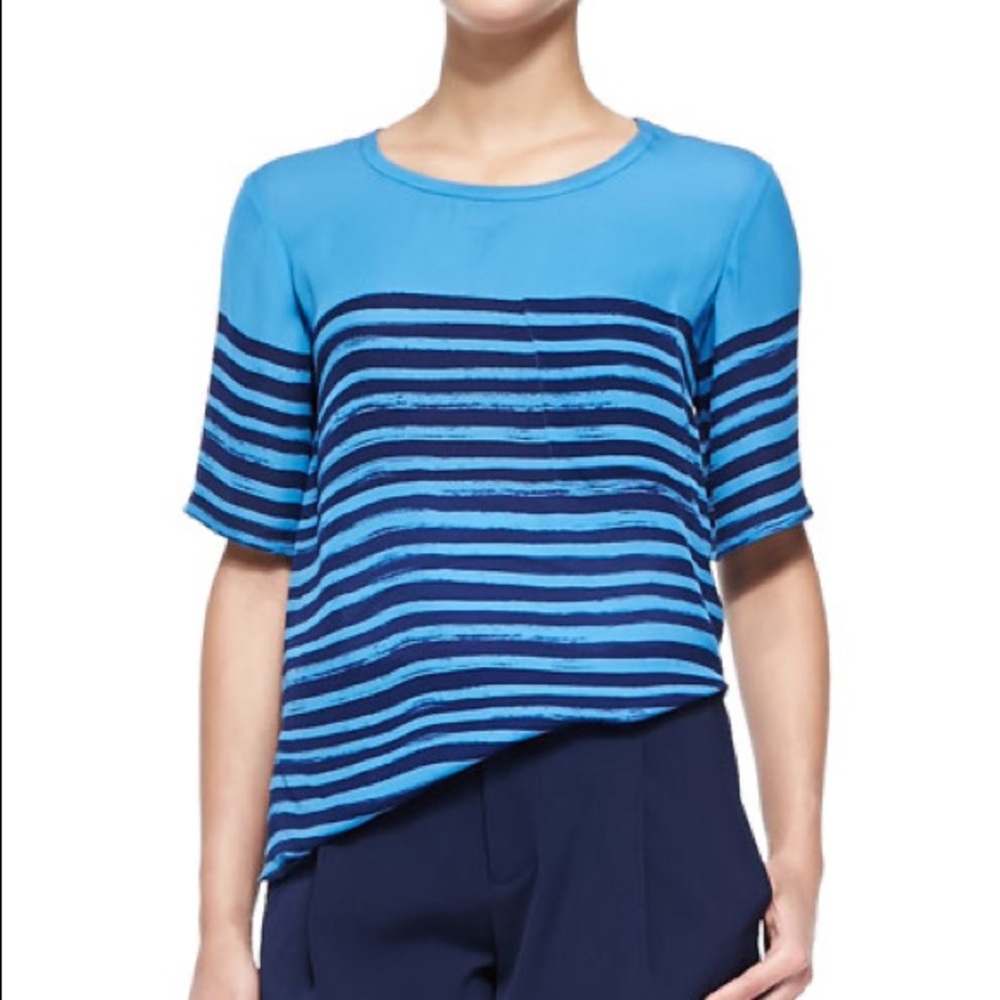 NWT $225 VINCE Silk Short-Sleeve Tee
